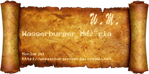 Wasserburger Mária névjegykártya
