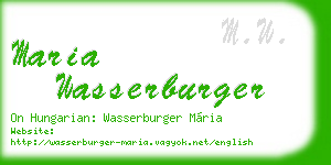 maria wasserburger business card
